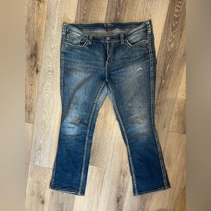 Size 22 Length 33 Silver Twisted Jeans